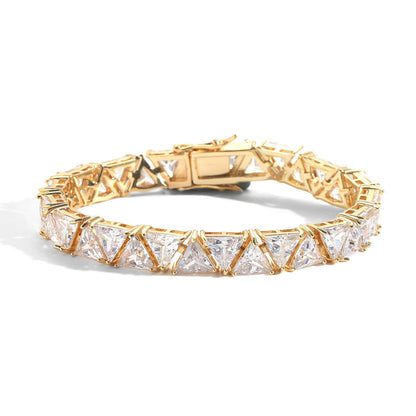 Minimalist Geometric Tennis Chain Cubic Zirconia Bracelet for Men