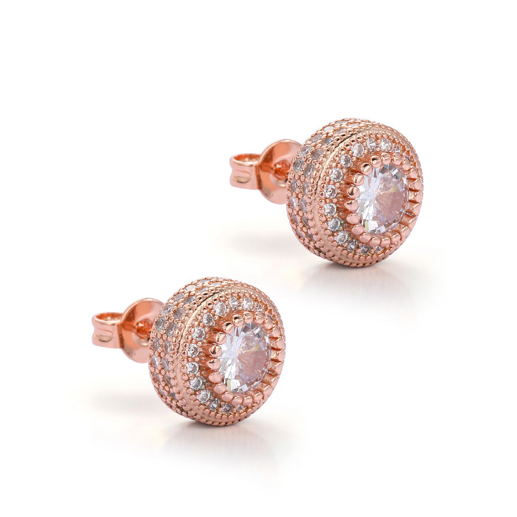 Hip Hop Round Copper Earrings for Men and Women