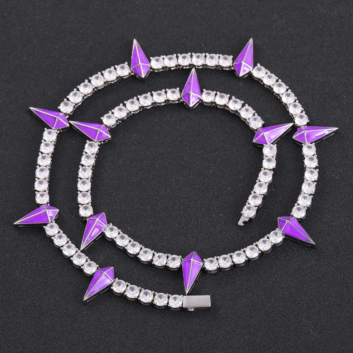 Hip Hop Tennis Chain Panther Cubic Zirconia Necklace for Men