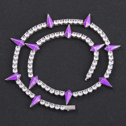 Hip Hop Tennis Chain Panther Cubic Zirconia Necklace for Men