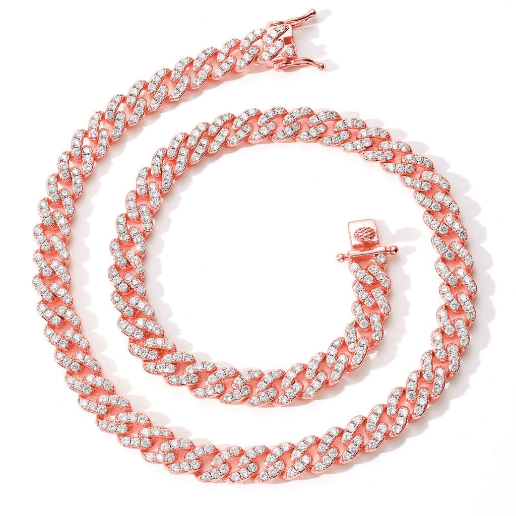 Hip Hop Cuban Link Cubic Zirconia Necklace for Men