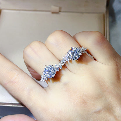 Moissanite Geometric Ring for Women, Elegant Engagement Ring Style, Square-Inspired Dress Ring