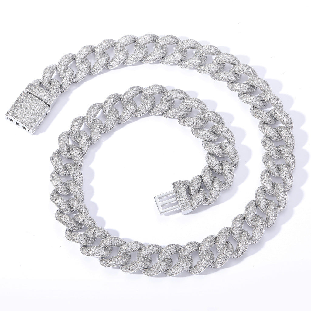 Hip Hop Light Luxury Cuban Link Cubic Zirconia Necklace for Men