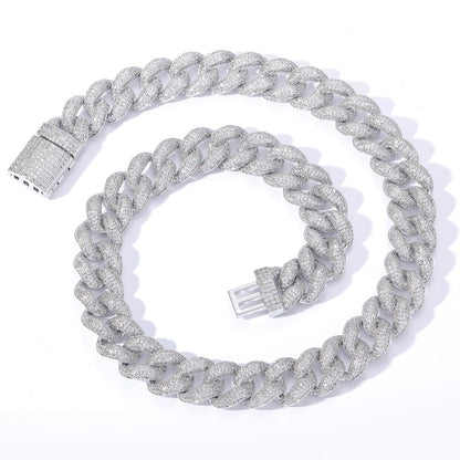 Hip Hop Light Luxury Cuban Link Cubic Zirconia Necklace for Men