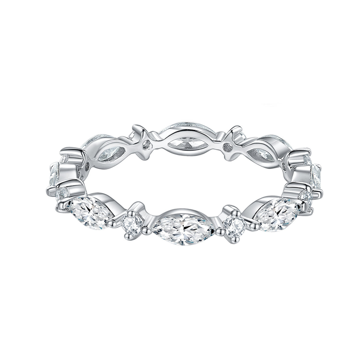 Marquise Moissanite Ring, 925 Silver, 18K Gold Finish product image