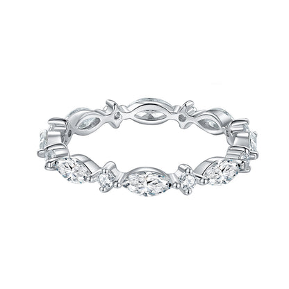 Marquise Moissanite Ring, 925 Silver, 18K Gold Finish