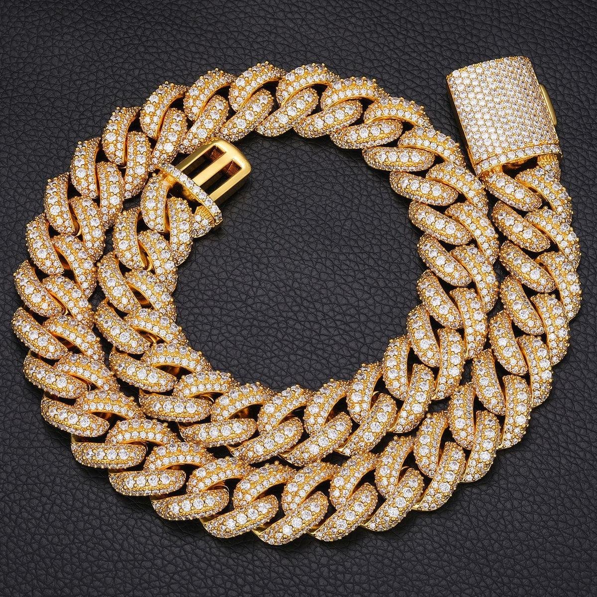 Iced Out Cuban Link Chain Necklace or Bracelet for Men and Women, Cubic Zirconia Hip Hop Jewelry product image