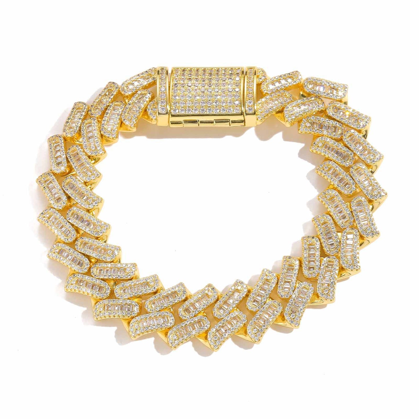 Hip Hop Cuban Link Cubic Zirconia Bracelet for Men