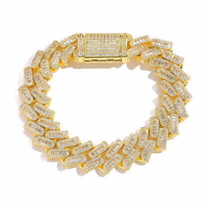 Hip Hop Cuban Link Cubic Zirconia Bracelet for Men