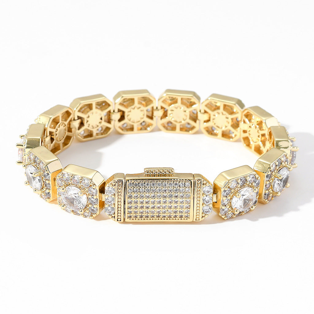 Iced Link Cubic Zirconia Bracelet for Men