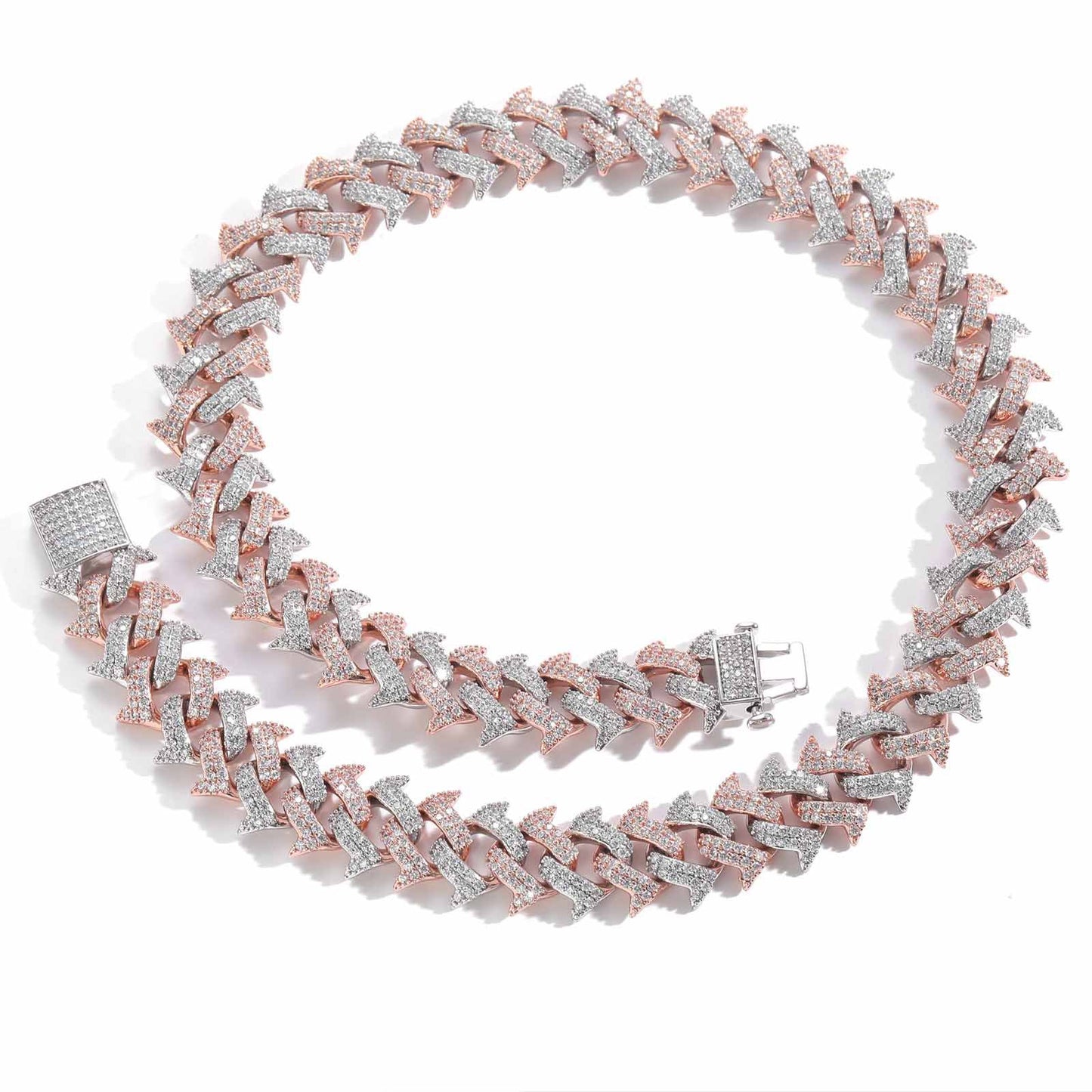 Hip Hop Vintage Cuban Link Thorn Cubic Zirconia Bracelet for Men