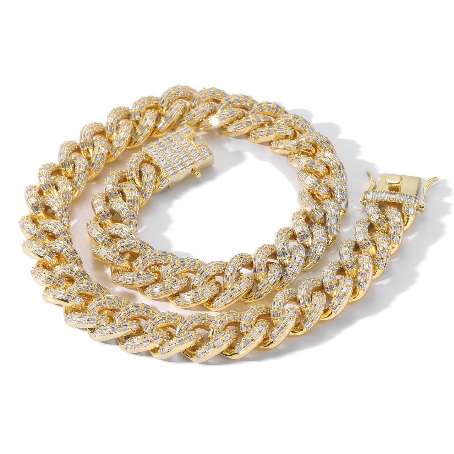 Hip Hop Light Luxury Cuban Link Bubble Cubic Zirconia Necklace for Men