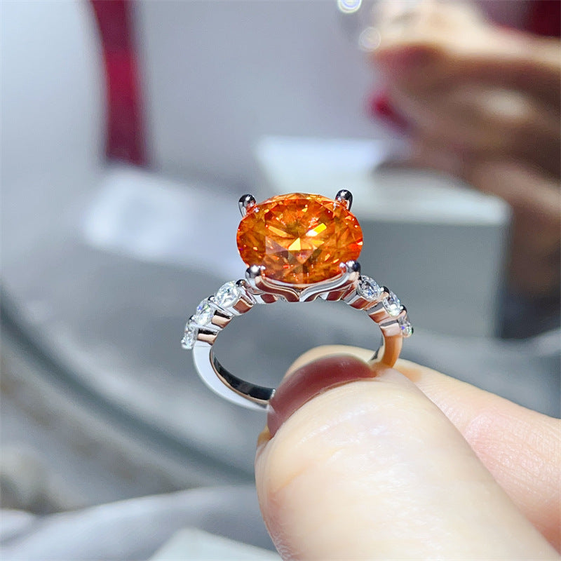 Moissanite Ring for Women, 3 Carat & 5 Carat Round Solitaire Halo Style Engagement Ring