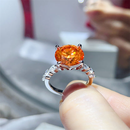 Moissanite Ring for Women, 3 Carat & 5 Carat Round Solitaire Halo Style Engagement Ring
