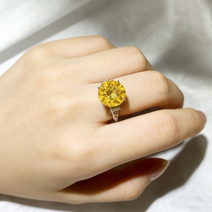 Geometric Halo Moissanite Ring for Women, 5 Carat & 8 Carat Color Stone Engagement Ring