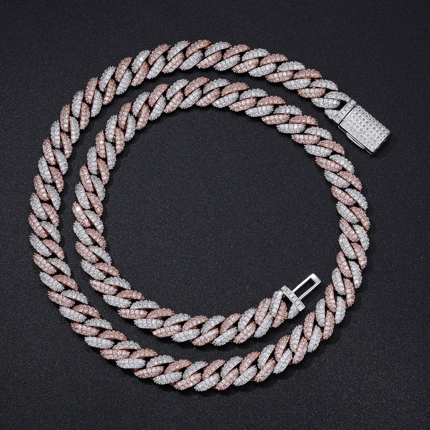Iced Out Cuban Link Chain and Bracelet Set with Cubic Zirconia for Men and Women product image