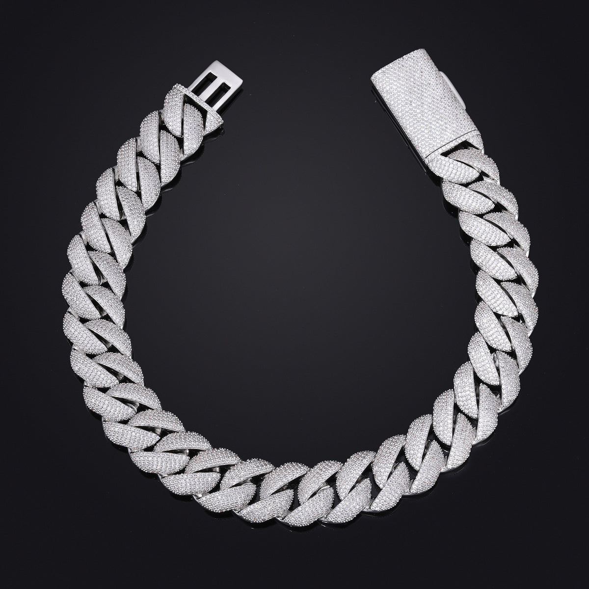 Iced Out Cuban Link Chain Necklace for Men and Women - Gold Color Copper Chain with Cubic Zirconia product image
