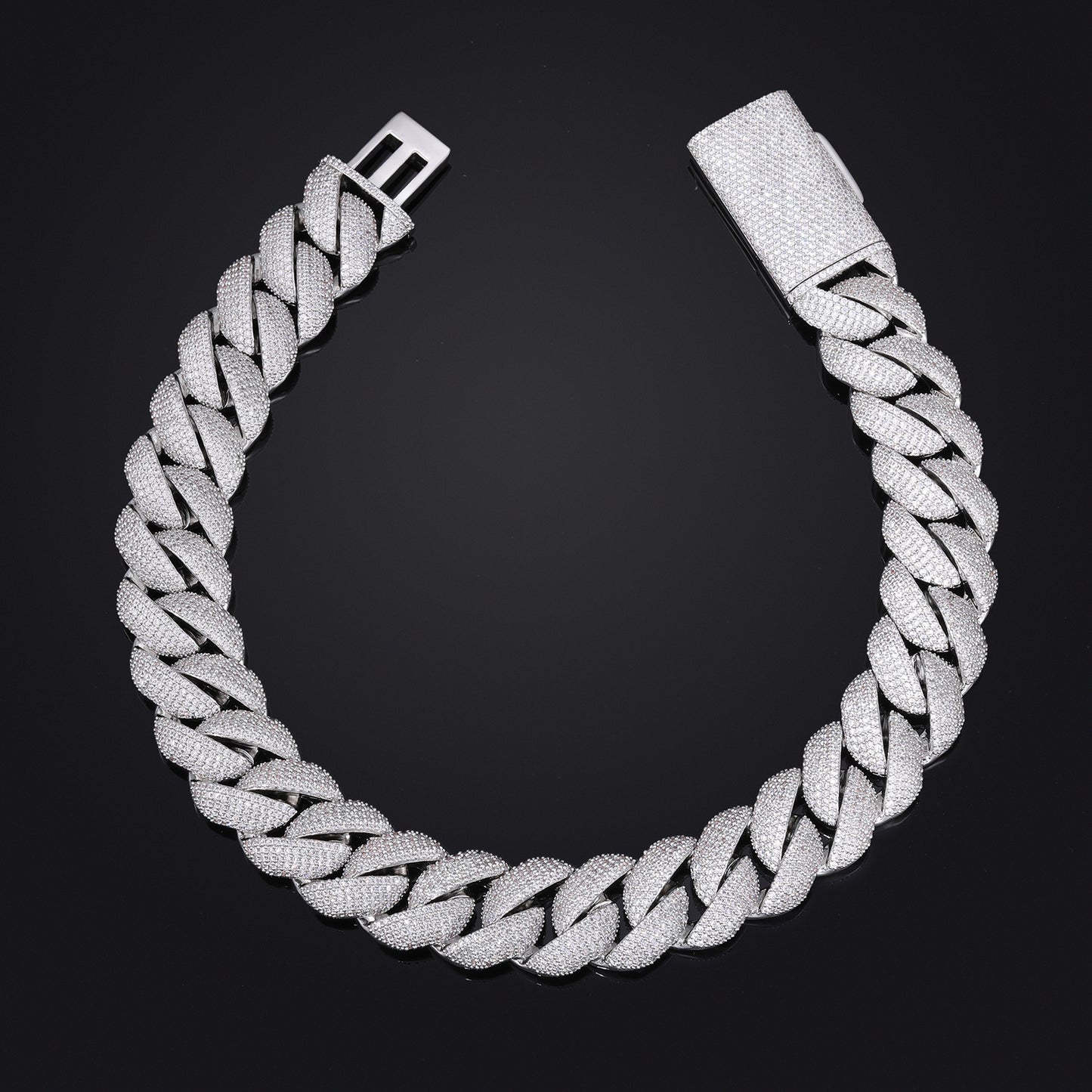 Iced Out Cuban Link Chain Necklace for Men and Women - Gold Color Copper Chain with Cubic Zirconia product image