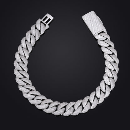Iced Out Cuban Link Chain Necklace for Men and Women - Gold Color Copper Chain with Cubic Zirconia
