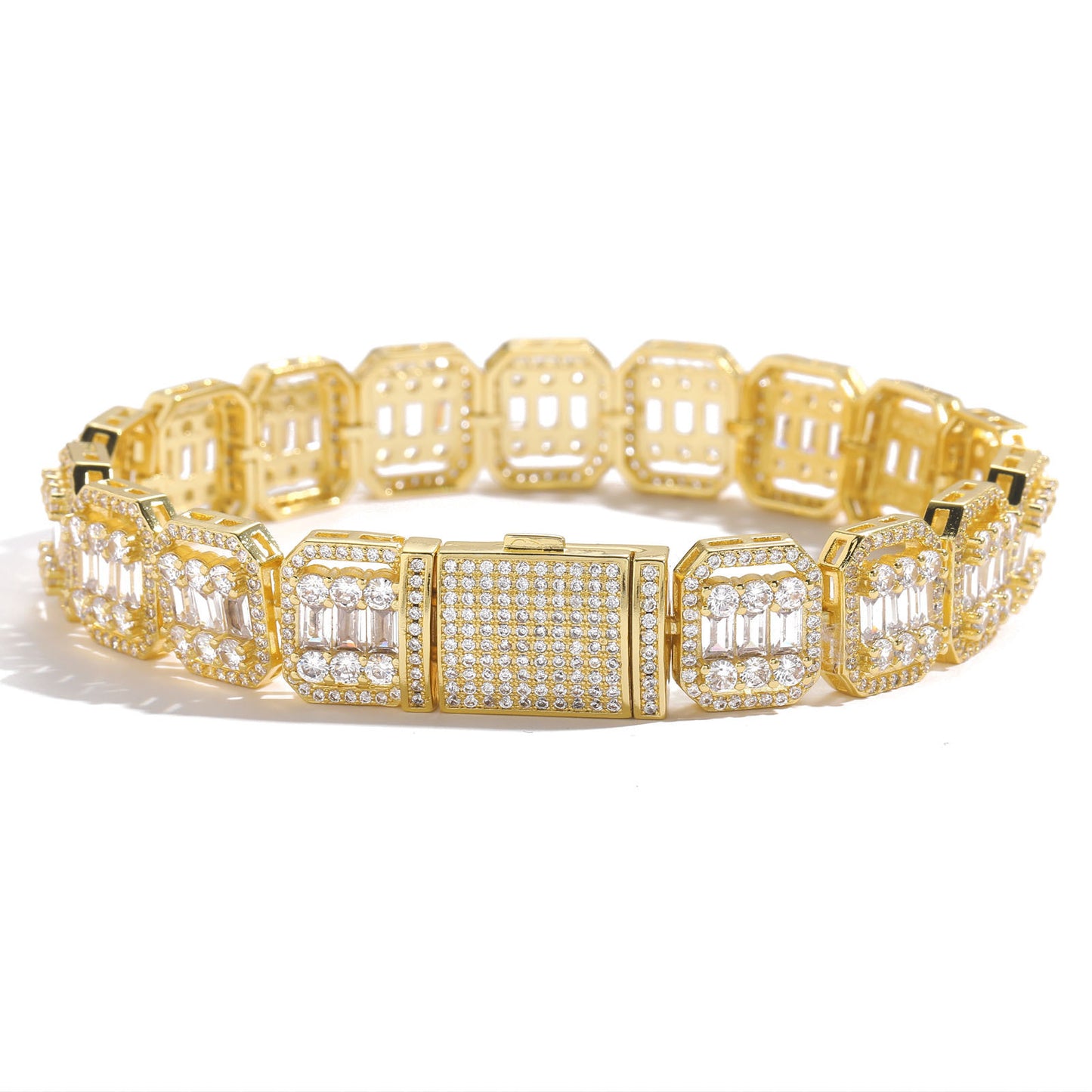 Hip Hop Cuban Link Cubic Zirconia Bracelet for Men