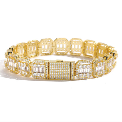 Hip Hop Cuban Link Cubic Zirconia Bracelet for Men