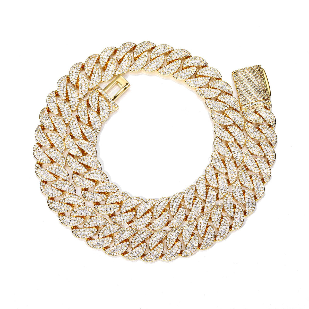 Iced Out 16mm Cuban Link Chain Necklace or Bracelet in Cubic Zirconia for Men & Women product image