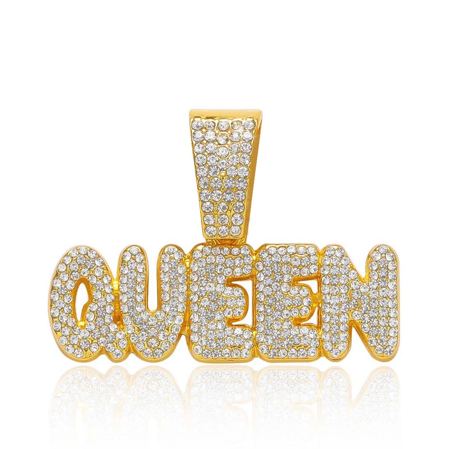 Hip Hop Letter Cuban Link Alloy Pendant Necklace for Men and Women