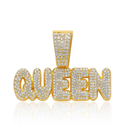 Hip Hop Letter Cuban Link Alloy Pendant Necklace for Men and Women