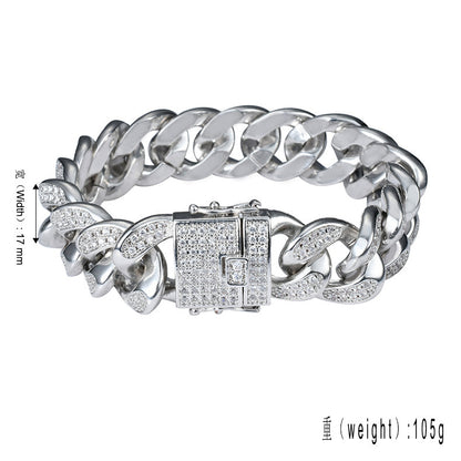 Hip Hop Fashion Cubic Zirconia Bracelet for Men