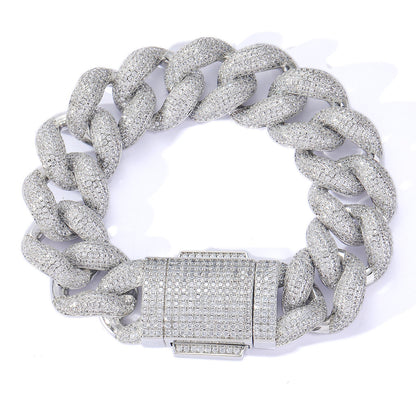 Hip Hop Cuban Link Bubble Copper Bracelet for Men