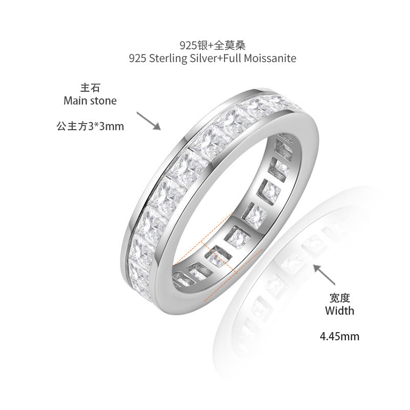 Princess Cut Moissanite Ring, S925 18K Gold-Plated Unisex Wedding Promise Ring product image