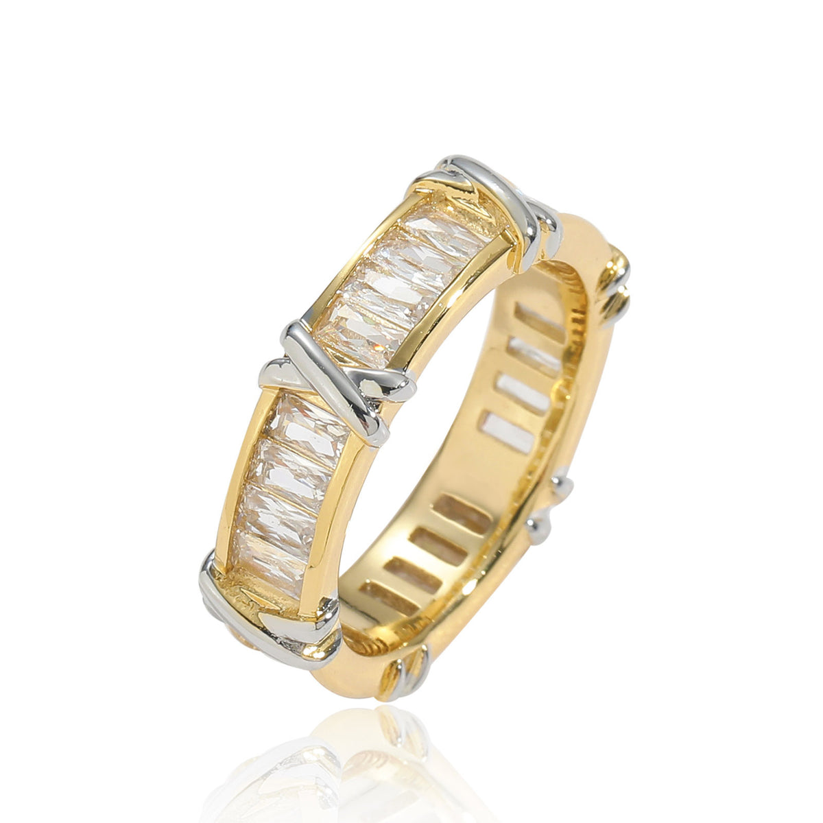 Hip Hop Minimalist Square Cubic Zirconia Ring for Men product image