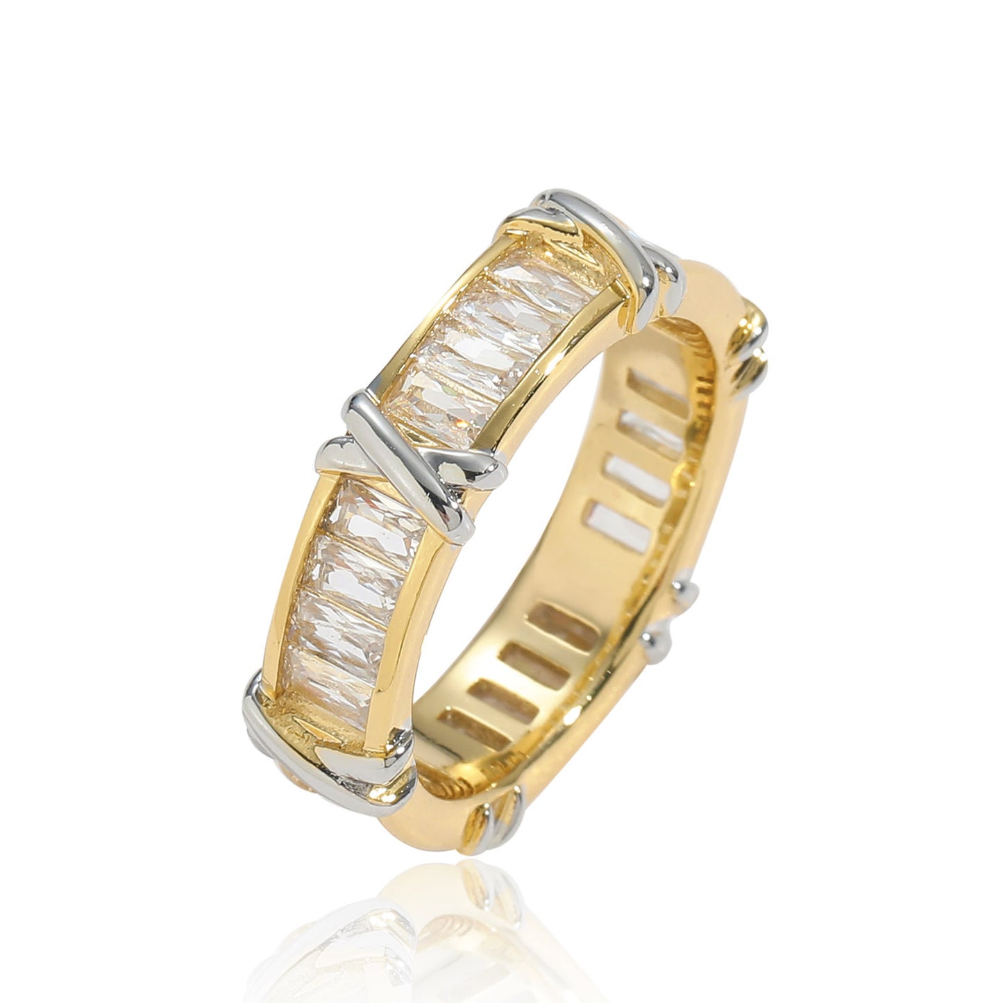 Hip Hop Minimalist Square Cubic Zirconia Ring for Men