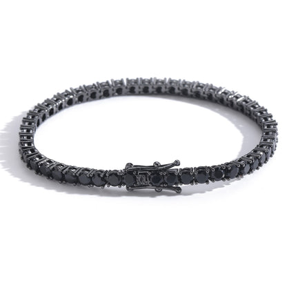 Hip Hop Light Luxury Tennis Chain Cubic Zirconia Bracelet for Men