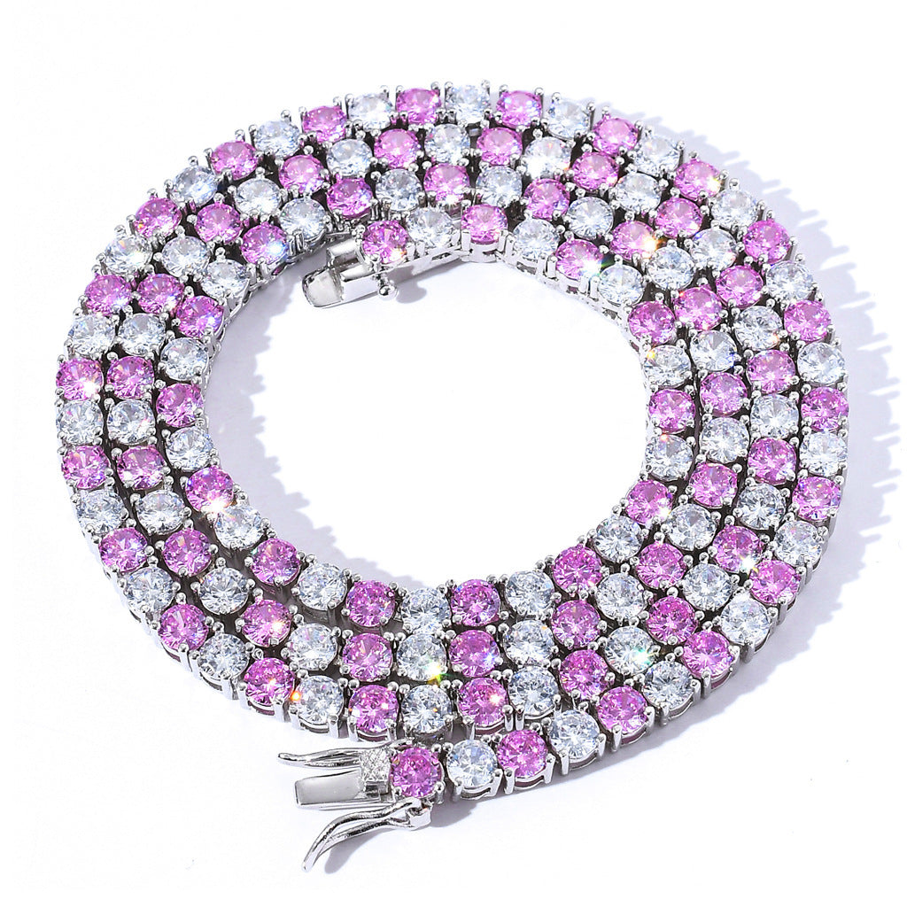 Hip Hop Tennis Chain Cubic Zirconia Necklace for Men and Women
