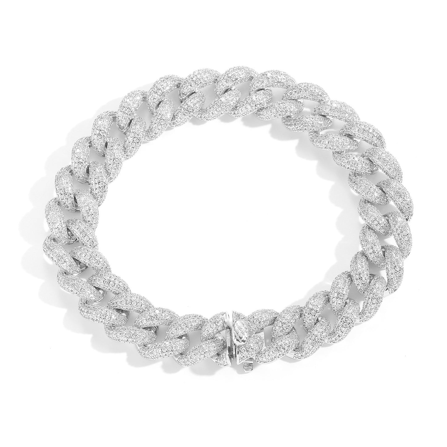 Light Luxury Cuban Link Bubble Cubic Zirconia Bracelet for Men