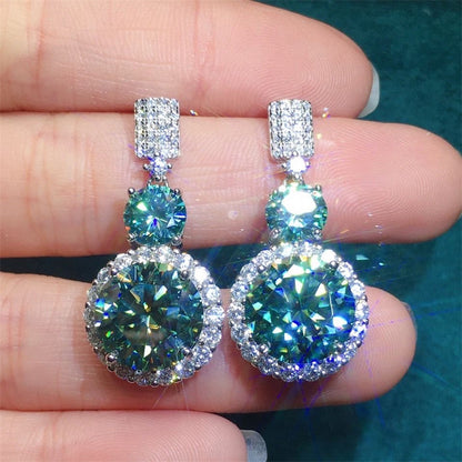 Green Round Halo Jewelry Set for Women – Ring, Pendant Necklace, Stud Earrings & Bracelet
