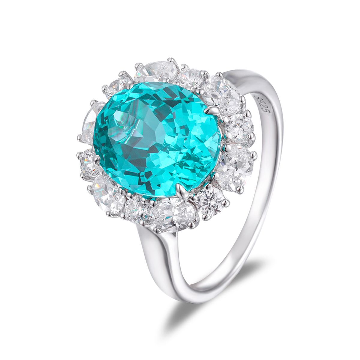 Paraiba-Style Oval Green Blue 925 Silver Matching Jewelry Set product image