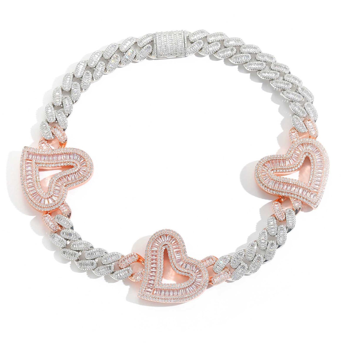 Hip Hop Cuban Link Cubic Zirconia Necklace for Men