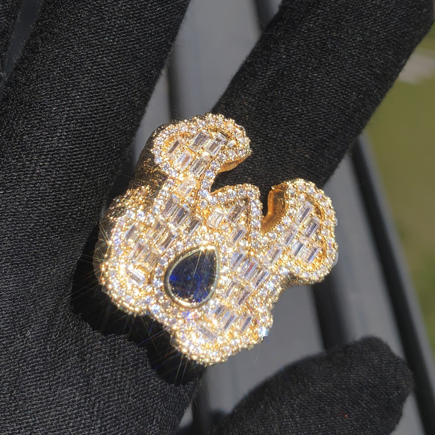 Iced Letter Statement Ring