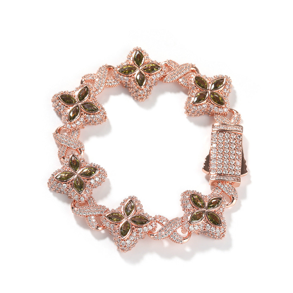 Unisex Four Leaf Clover Cubic Zirconia Bracelet /Necklace product image