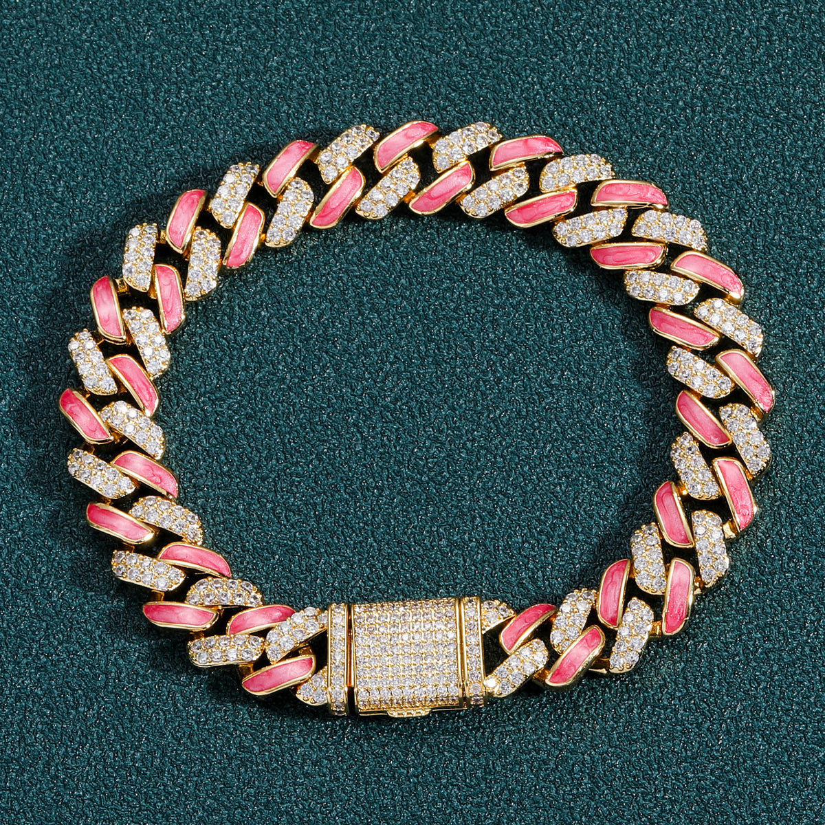 Hip Hop Cuban Link Cubic Zirconia Bracelet for Men product image
