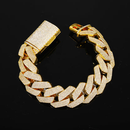 Iced Out Moissanite Cuban Link Bracelet for Men and Women