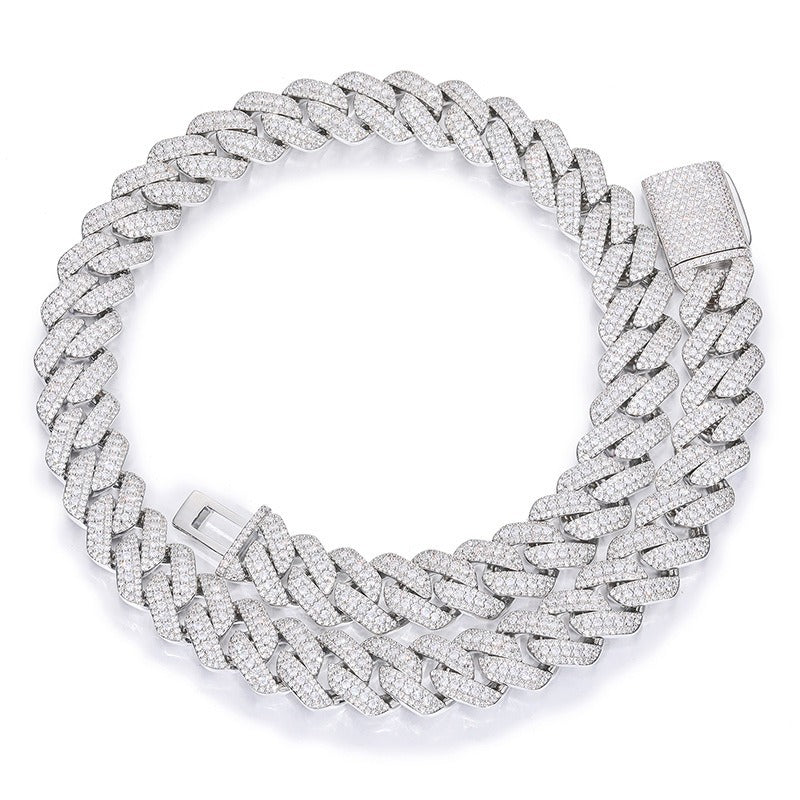Iced Out 15mm Triple Row Cuban Link Chain Necklace for Men & Women product image