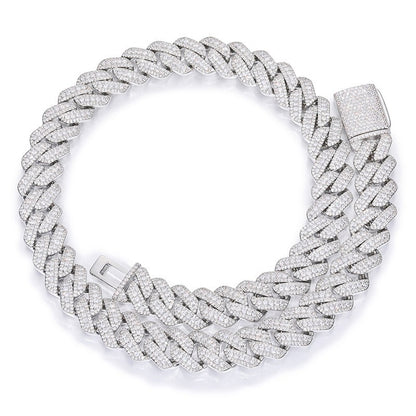 Iced Out 15mm Triple Row Cuban Link Chain Necklace for Men & Women