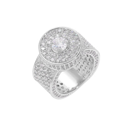 Hip Hop Light Luxury Fashion Cubic Zirconia Ring for Men