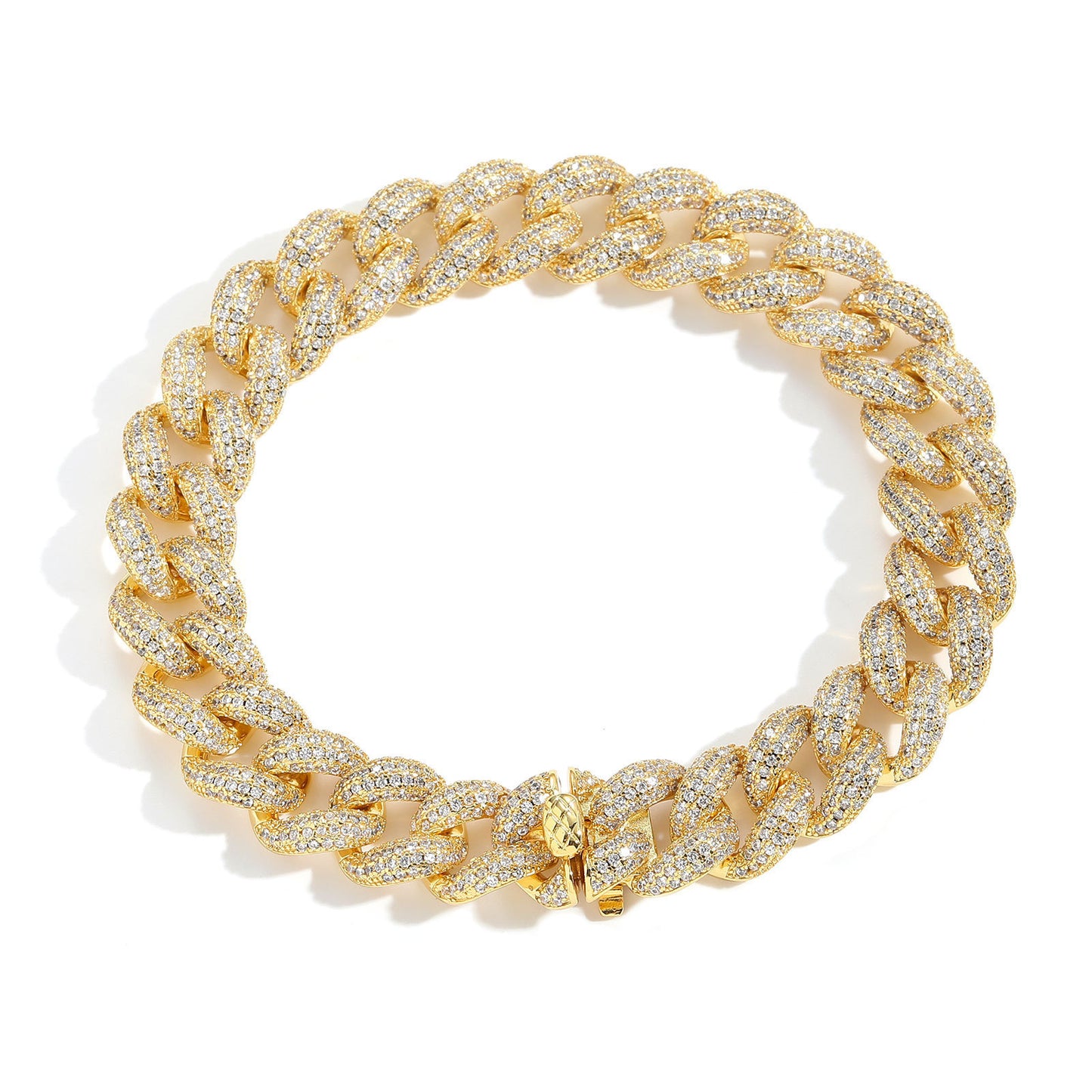 Light Luxury Cuban Link Bubble Cubic Zirconia Bracelet for Men