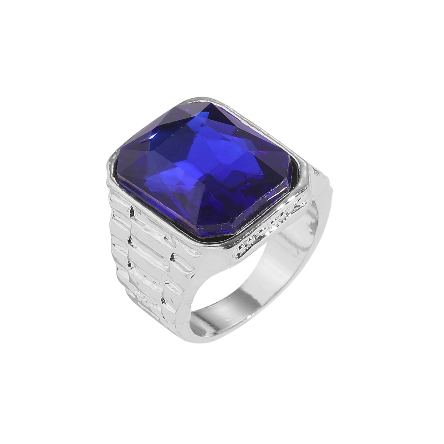 Hip Hop Vintage Square Cubic Zirconia Ring for Men