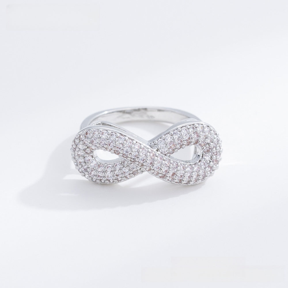 Infinity Symbol Sparkly Statement Ring for Women Elegant Everyday Wear