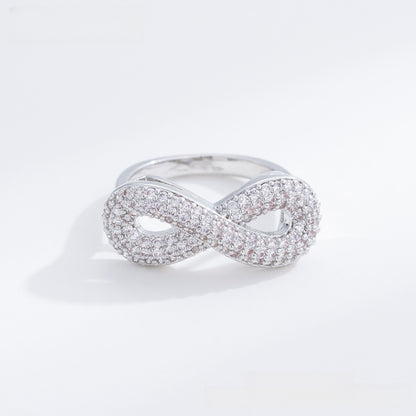 Infinity Symbol Sparkly Statement Ring for Women Elegant Everyday Wear